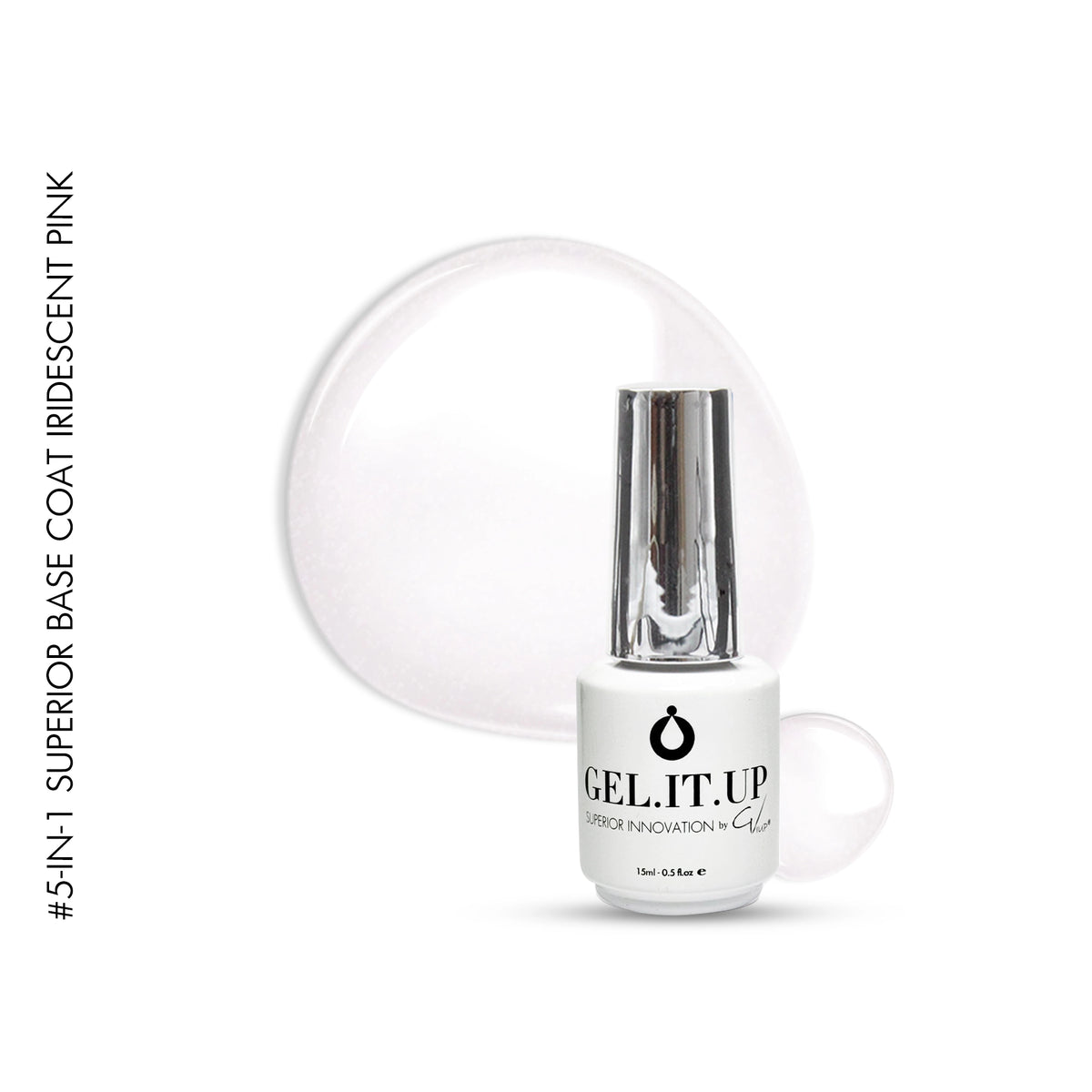 5-IN-1 Superior Base 15ml Irridecent Pink – base coat by GEL.IT.UP