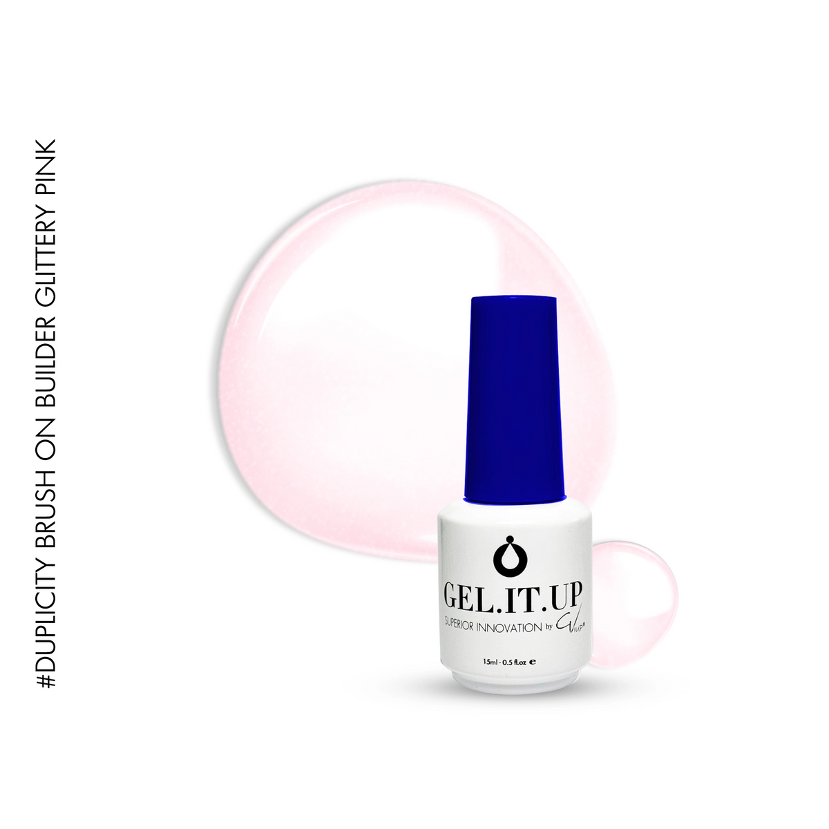 Brush on Builder Gel Glittery Pink 15ml by GEL.IT.UP