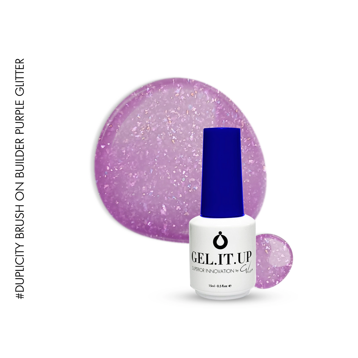 Brush on Builder Gel Purple Glitter 15ml by GEL.IT.UP