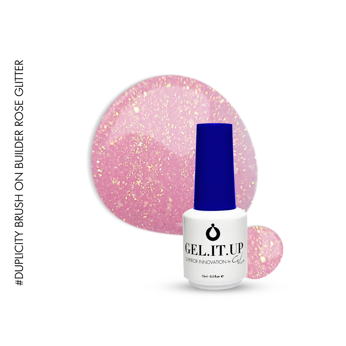 Brush on Builder Gel Rose Glitter 15ml by GEL.IT.UP