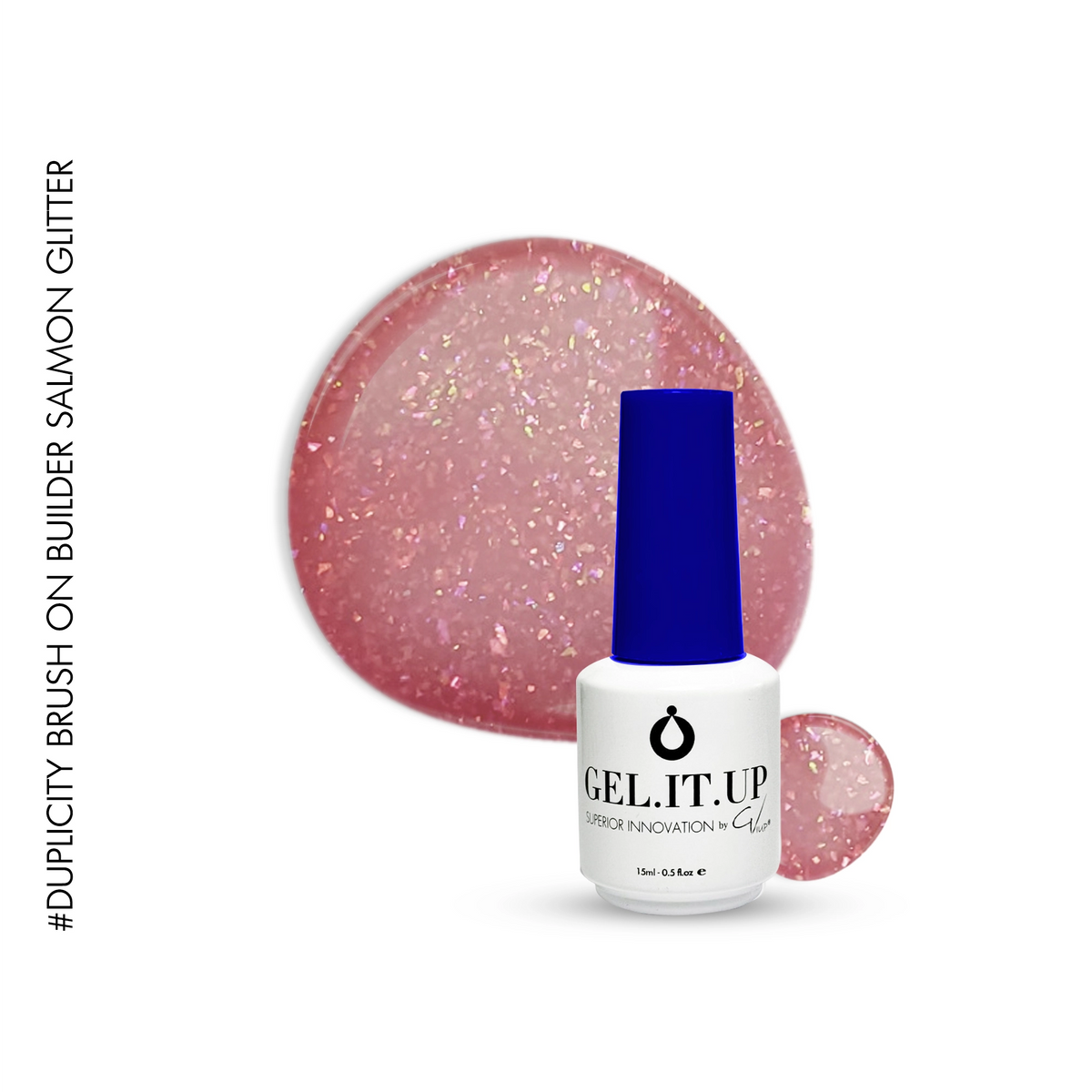 Brush on Builder Gel Salmon Glitter 15ml by GEL.IT.UP