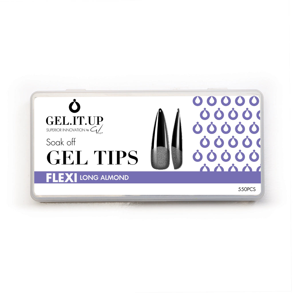 FLEXI Soak Off Nail Tips Long Almond – consumables by GEL.IT.UP
