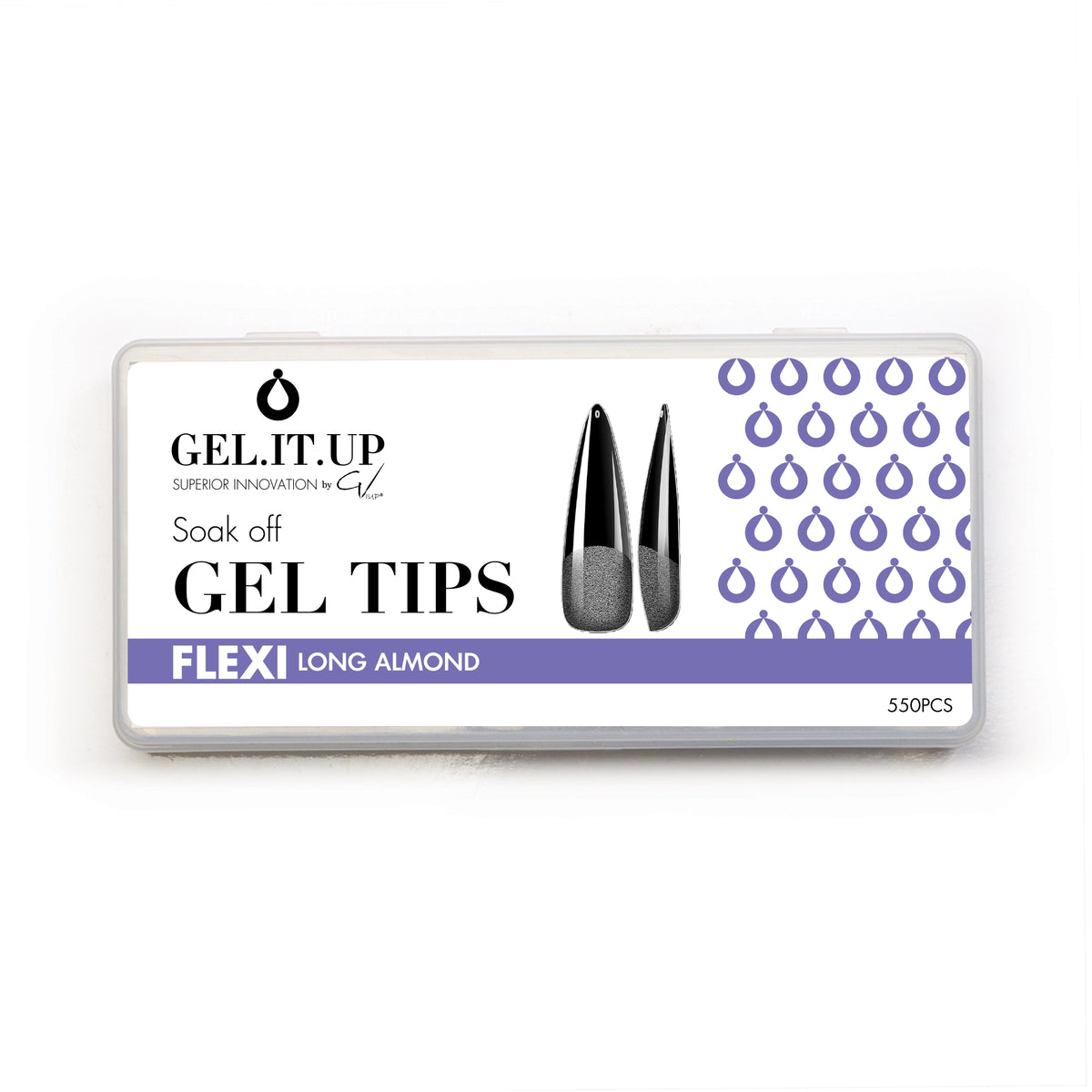 FLEXI Soak Off Nail Tips Long Almond – consumables by GEL.IT.UP