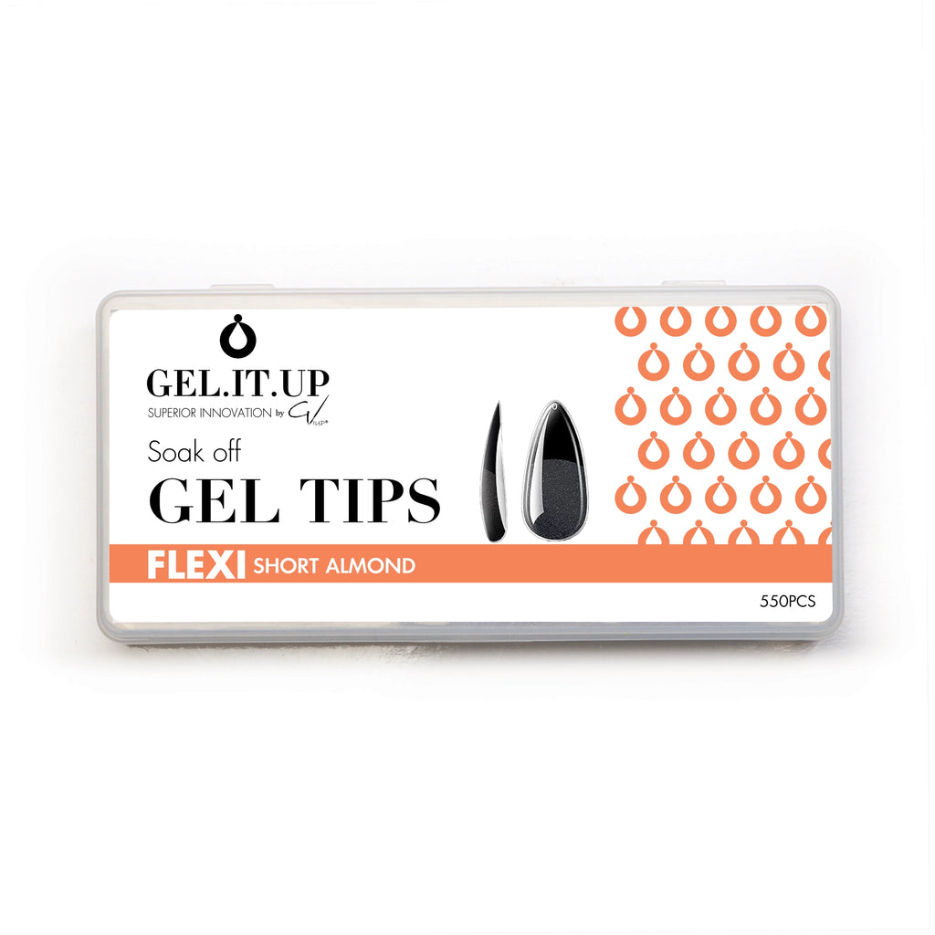 FLEXI Soak Off Nail Tips Short Almond – consumables by GEL.IT.UP