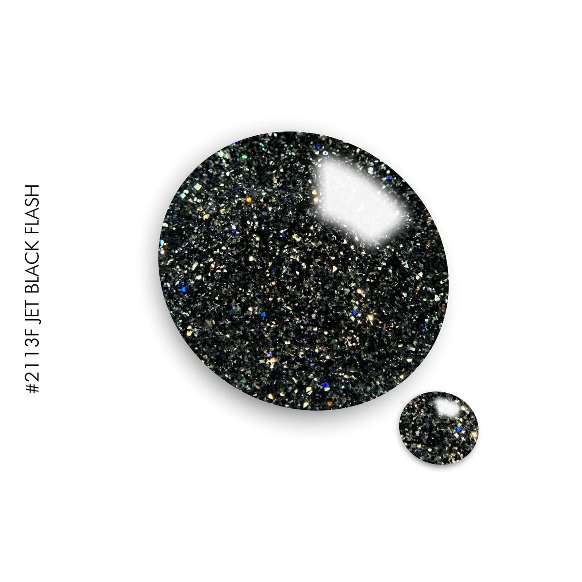 2113F Jet Black Flash – black super flash glitter gel polish by GEL.IT.UP