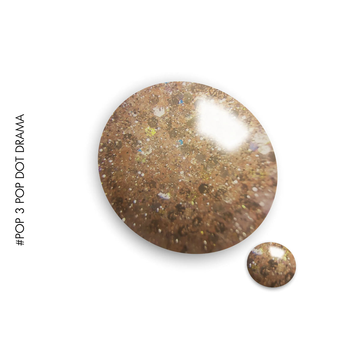 PMA #3 Pop Dot Drama – gold glitter gel polish by GEL.IT.UP