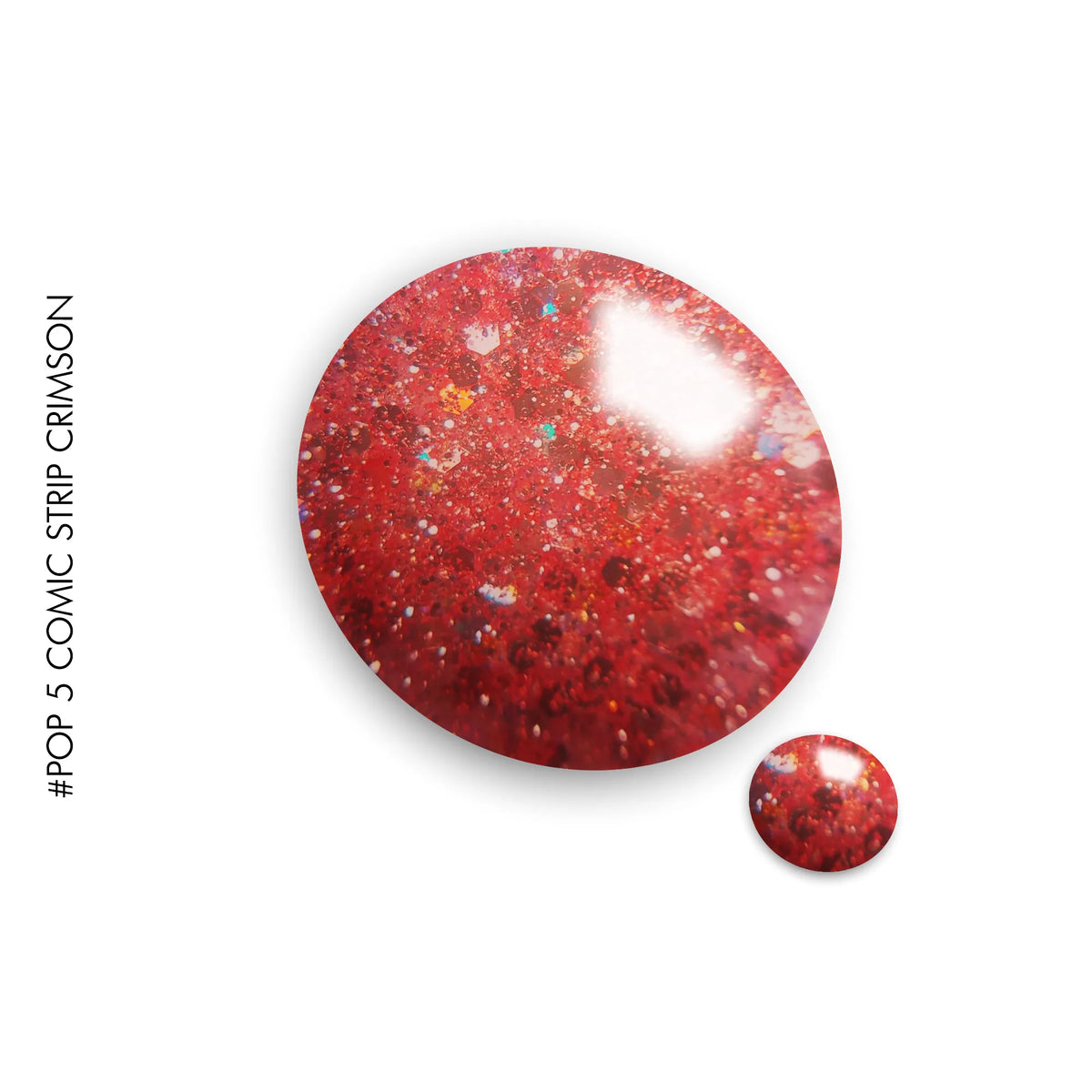 PMA #5 Comic Strip Crimson – red glitter gel polish by GEL.IT.UP