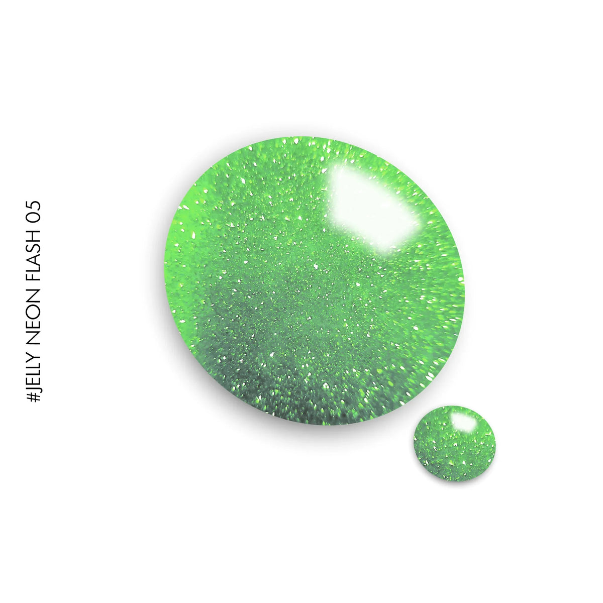 Jelly Neon Flash #JNF05 – green super flash glitter gel polish by GEL.IT.UP