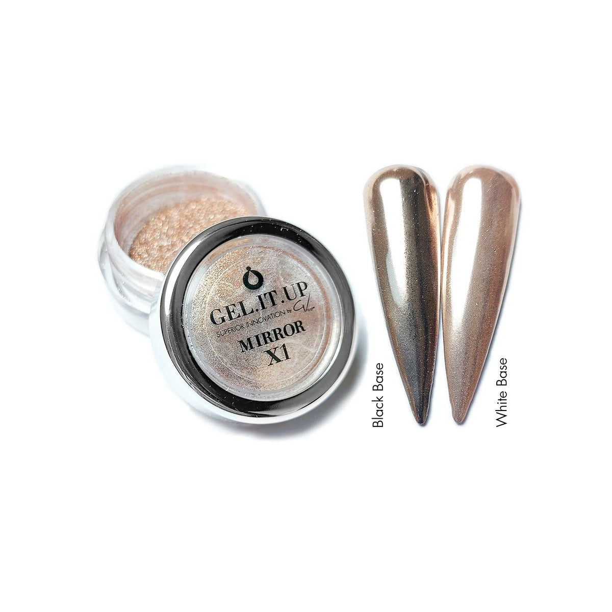 TR01 Mirror X1 Powder – nail art by GEL.IT.UP