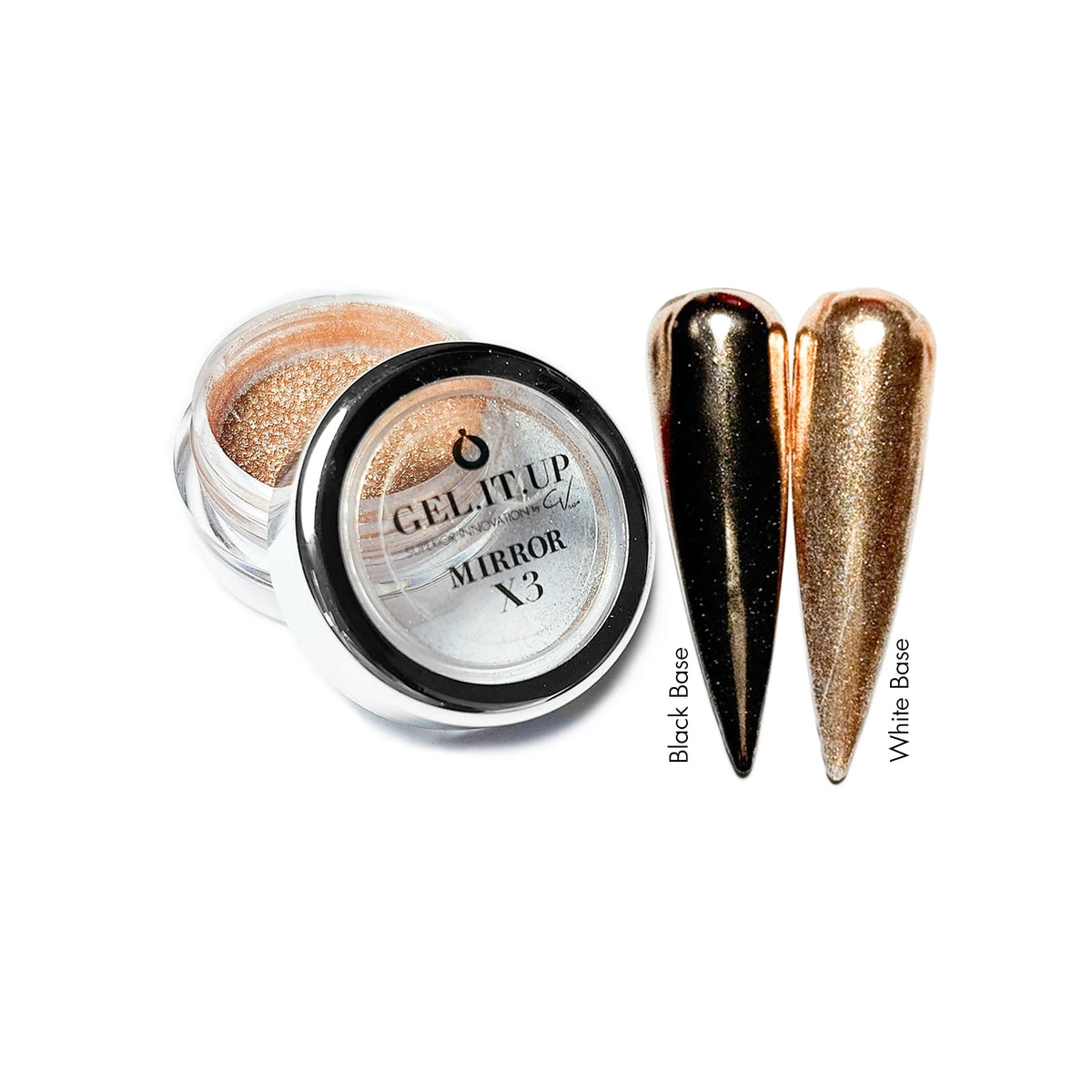 TR03 Mirror X3 Powder – nail art by GEL.IT.UP
