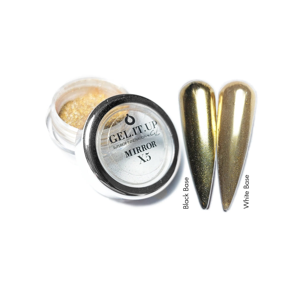 TR05 Mirror X5 Powder – nail art by GEL.IT.UP