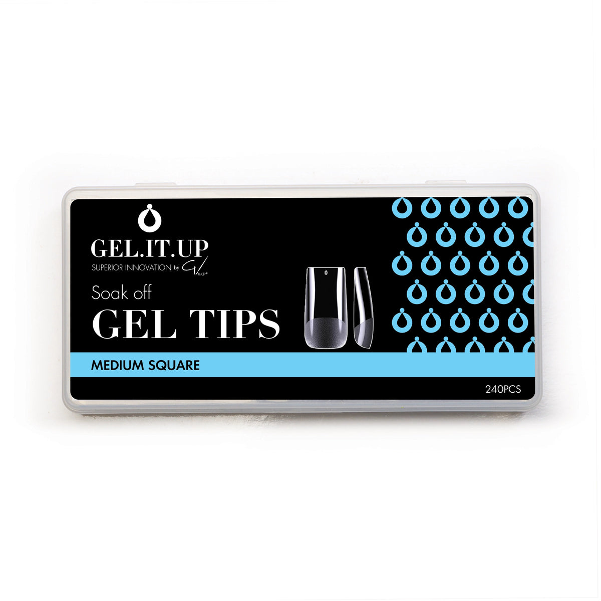 SOAK OFF GEL TIPS MEDIUM SQUARE – consumables by GEL.IT.UP