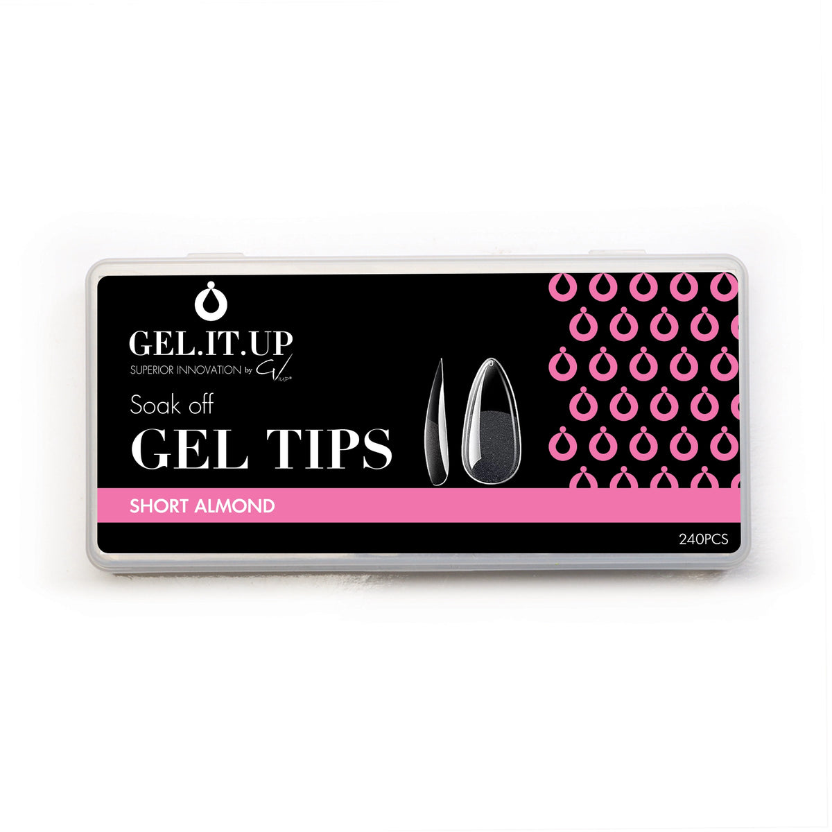 SOAK OFF GEL TIPS SHORT ALMOND – consumables by GEL.IT.UP