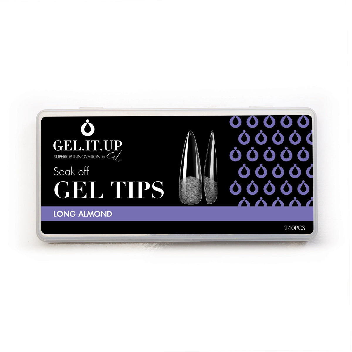 SOAK OFF GEL TIPS LONG ALMOND – consumables by GEL.IT.UP