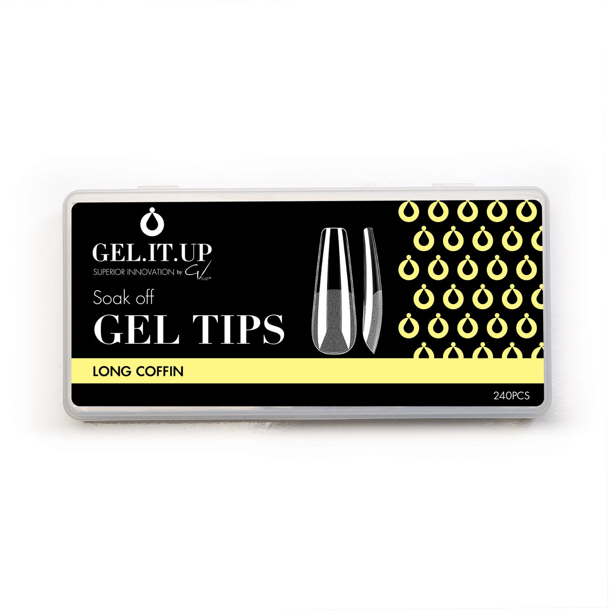 SOAK OFF GEL TIPS LONG COFFIN – consumables by GEL.IT.UP