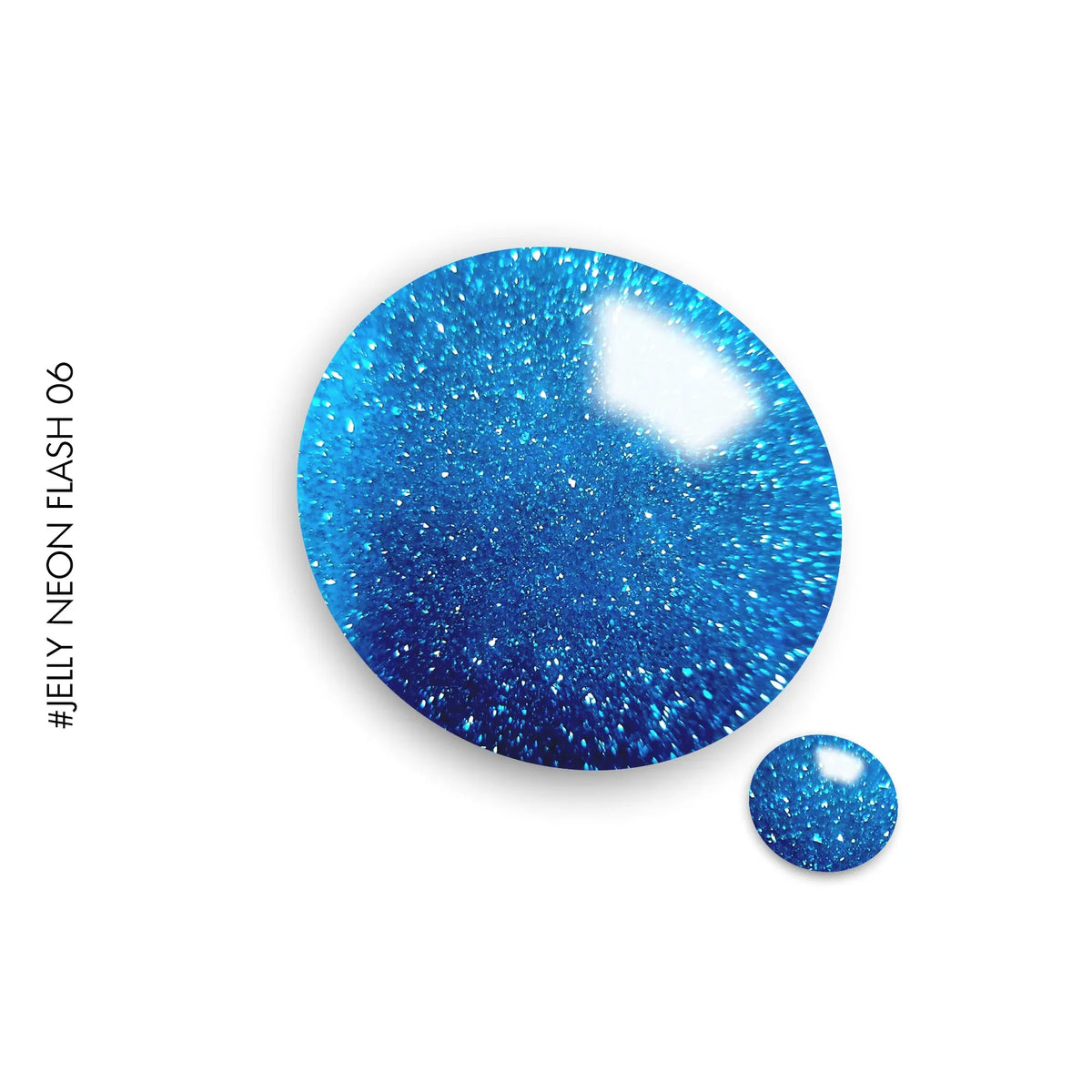 Jelly Neon Flash #JNF06 – blue super flash glitter gel polish by GEL.IT.UP, view 2