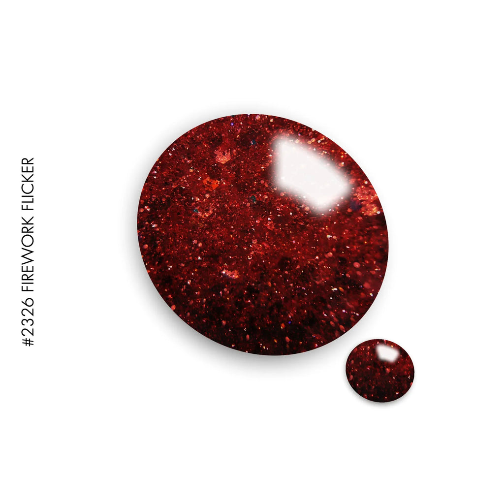2326 Firework Flicker – red glitter gel polish by GEL.IT.UP, view 2