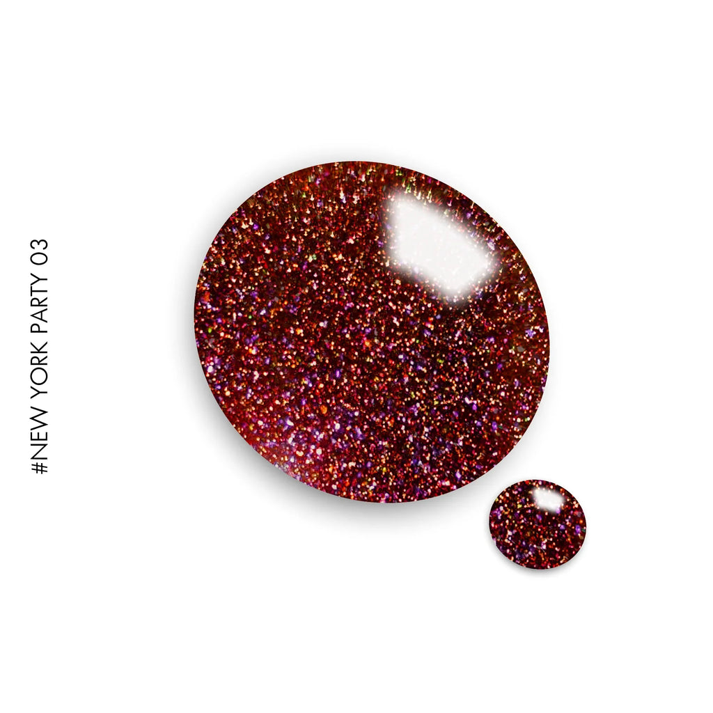 New York Party #NYP03 – iridescent and black super flash glitter gel polish by GEL.IT.UP, view 2