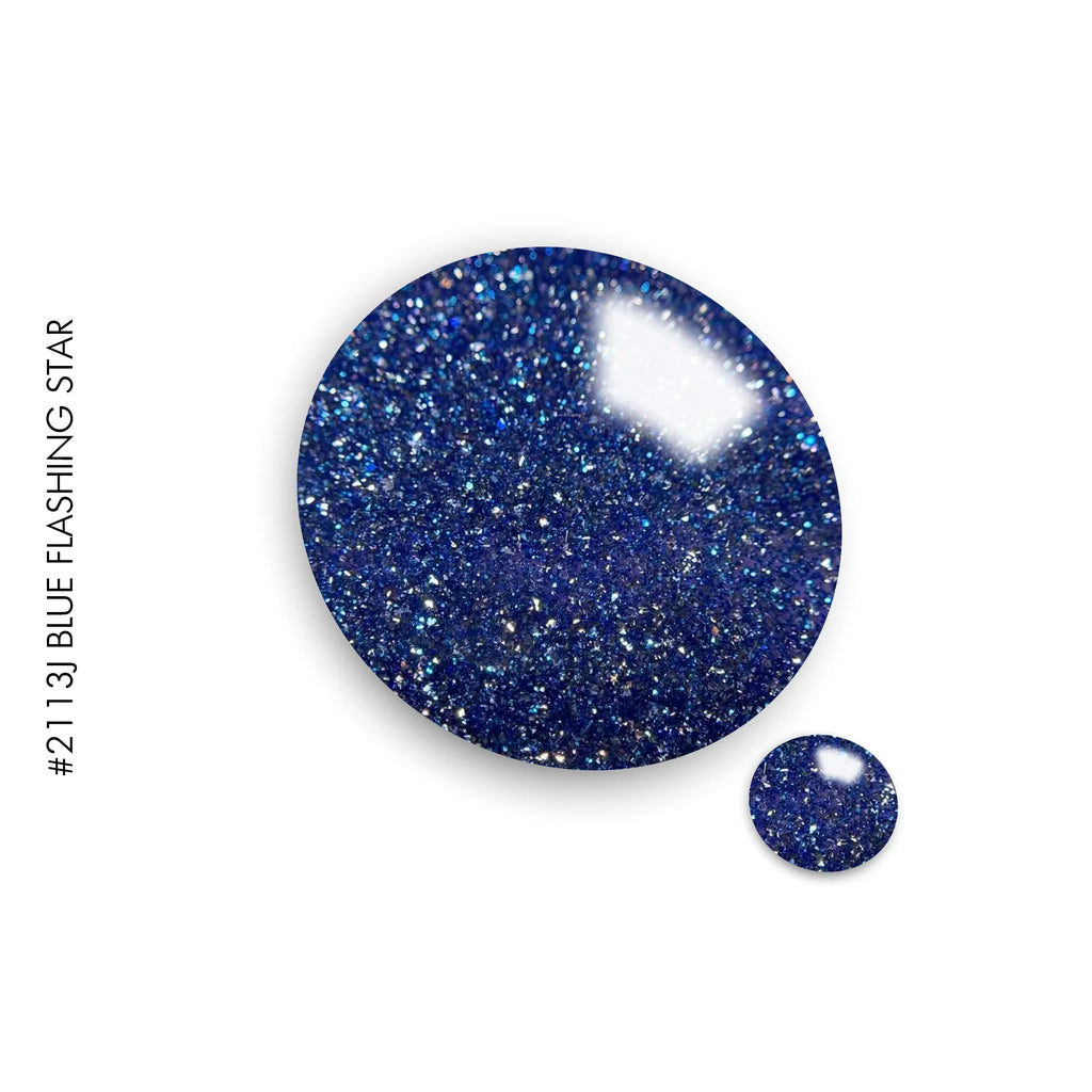 2113J Blue Flashing Star – blue super flash glitter gel polish by GEL.IT.UP, view 2
