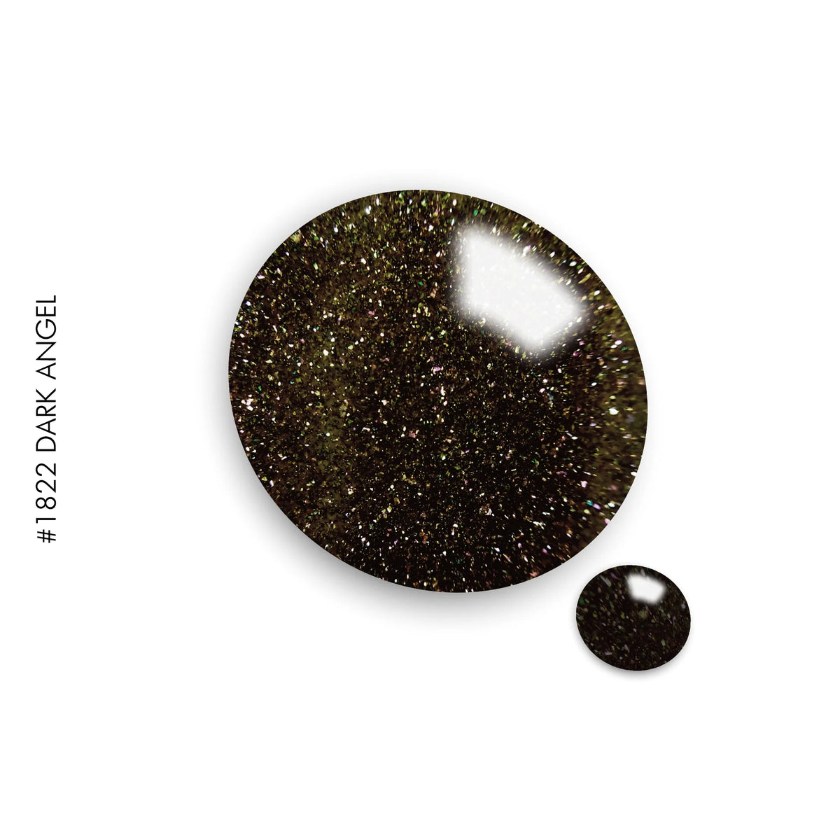 1822 Dark Angel – black glitter gel polish by GEL.IT.UP, view 2