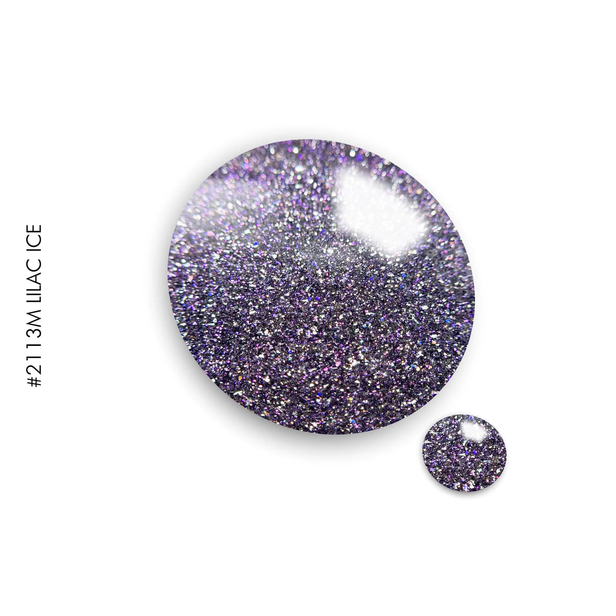 2113M Lilac Ice – purple super flash glitter gel polish by GEL.IT.UP, view 2