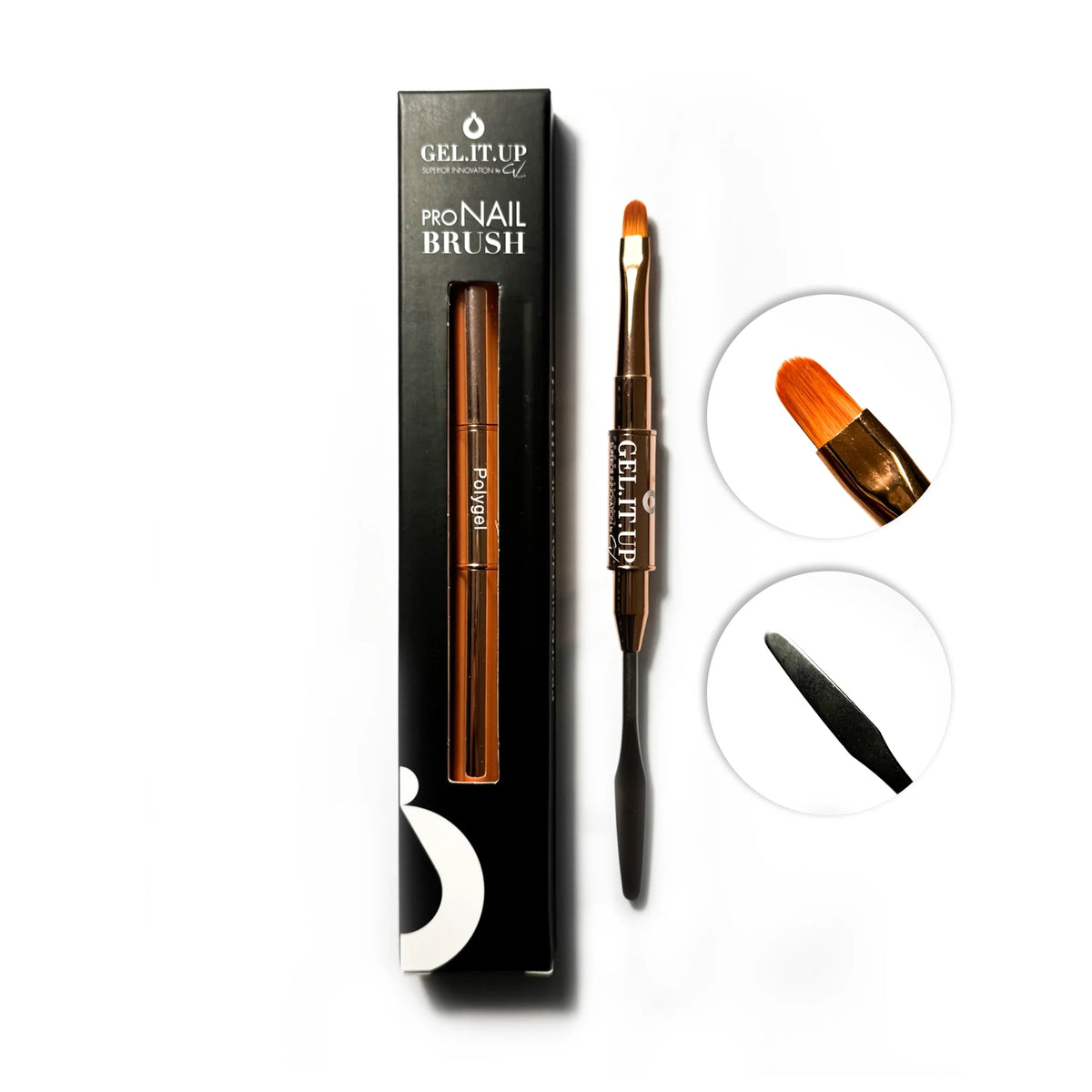 Polygel Brush and Spatula Rose Gold – tools by GEL.IT.UP