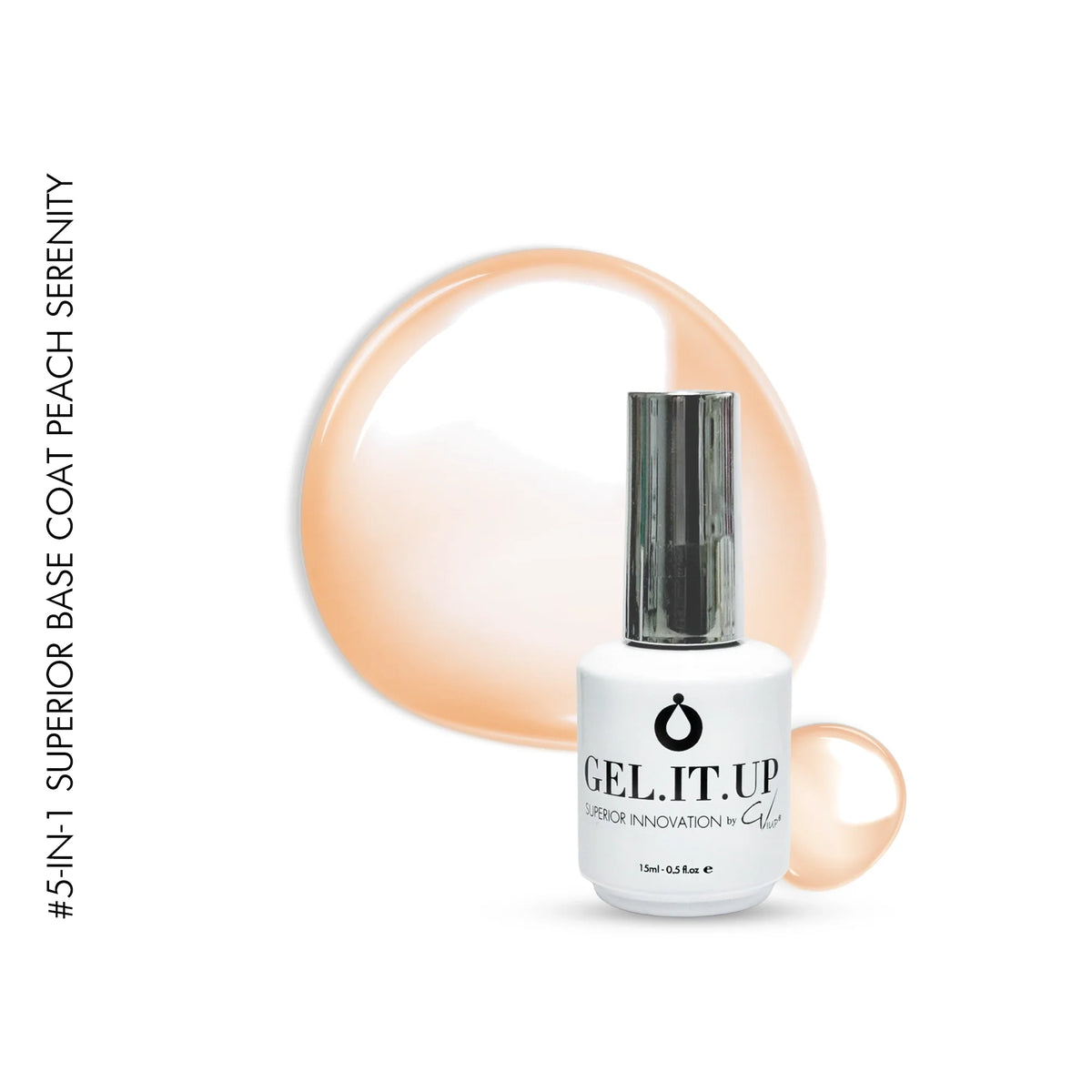 5-in-1 Superior Base 15ml Peach Serenity – base coat by GEL.IT.UP, view 2