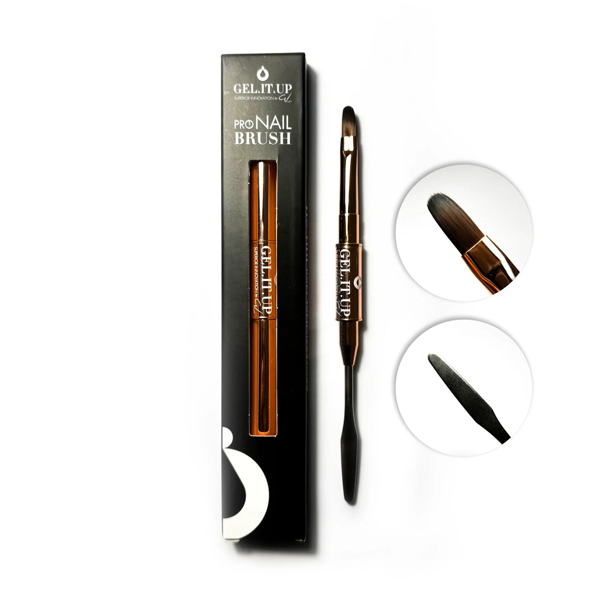 Polygel 2 Brush and Spatula Rose Gold – tools by GEL.IT.UP